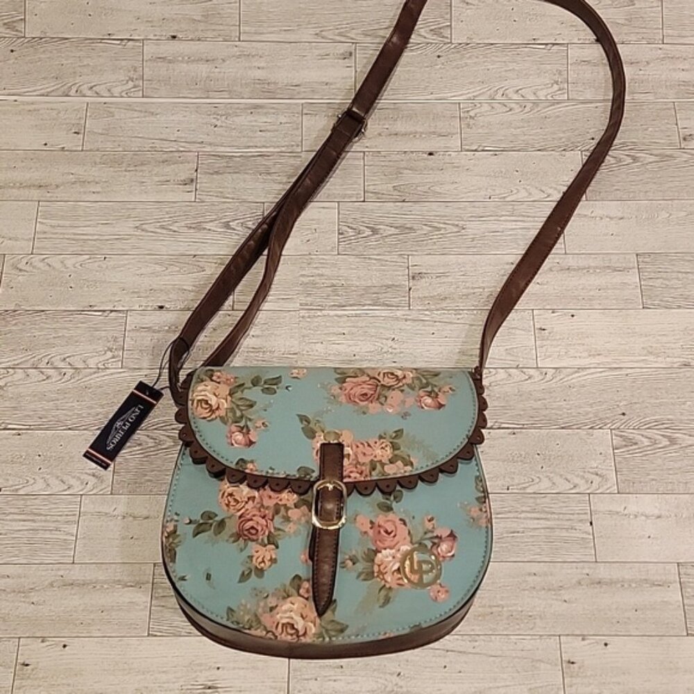 NWT Lino Perros‎ Floral Boho Saddle Bag Crossbody